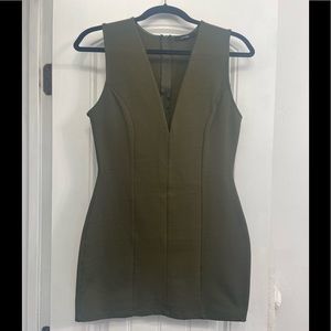 Stretchy Deep V-Neck Mini Dress